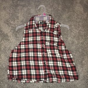 A Collared Flannel Tank Top